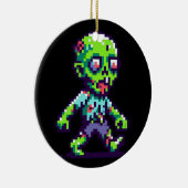 8-bit grappige zombie Halloween Keramisch Ornament (Rechts)