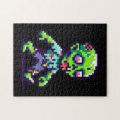 8-bit grappige zombie Halloween Legpuzzel (Horizontaal)