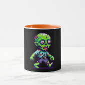 8-bit grappige zombie Halloween Mok (Midden)
