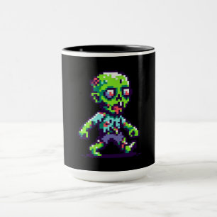 8-bit grappige zombie Halloween Mok
