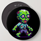 8-bit grappige zombie Halloween Ronde Button 6,0 Cm (Voorkant /achterkant)
