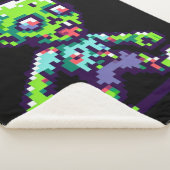 8-bit grappige zombie Halloween Sherpa Deken (3/4)