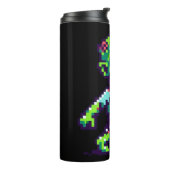8-bit grappige zombie Halloween  Thermosbeker (Gedraaid links)