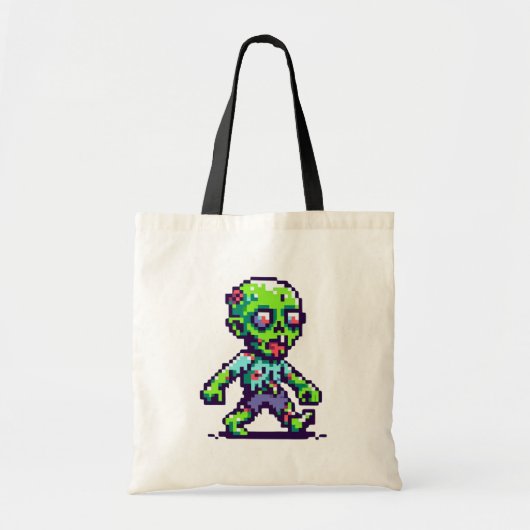 8-bit grappige zombie Halloween Tote Bag (Voorkant)