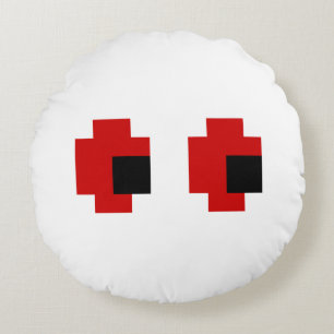 8 Bit Griezelige Rode Ogen Rond Kussen