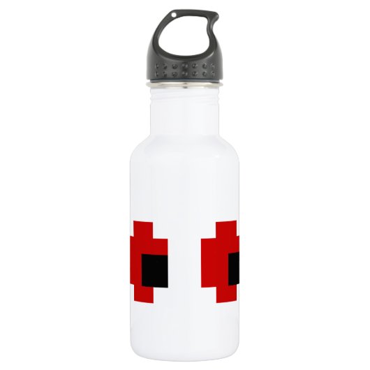 8 Bit Griezelige Rode Ogen Waterfles (Voorkant)