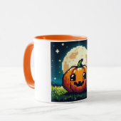 8-bit Halloween pompoen onder de maan Mok (Voorkant links)