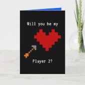 8 Bit Heart en Arrow Player Two Valentijn Kaart (Voorkant)
