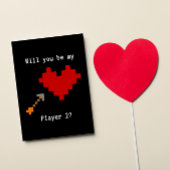 8 Bit Heart en Arrow Player Two Valentijn Kaart