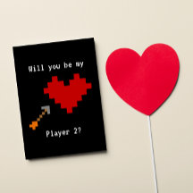 8 Bit Heart en Arrow Player Two Valentijn