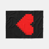 8 Bit Heart Retro Valentines Day Xel Artwork Fleece Deken (Voorkant (Horizontaal))