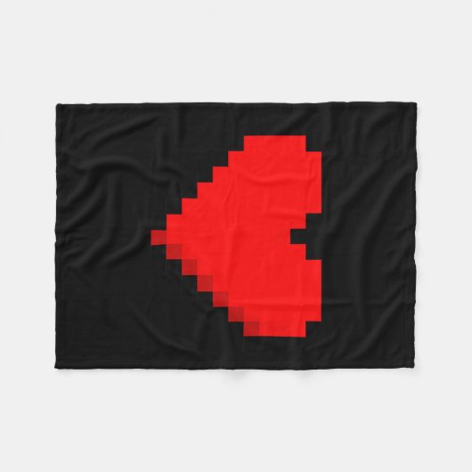 8 Bit Heart Retro Valentines Day Xel Artwork Fleece Deken (Voorkant (Horizontaal))