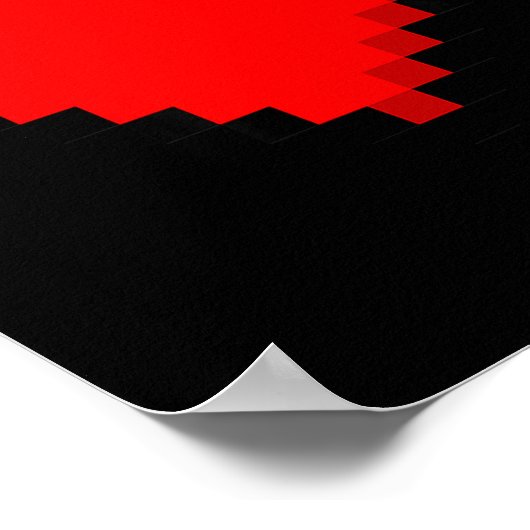 8 Bit Heart Retro Valentines Day Xel Artwork Poster (Hoek)