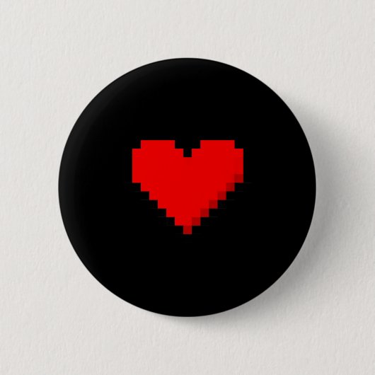 8 Bit Heart Retro Valentines Day Xel Artwork Ronde Button 5,7 Cm (Voorkant)