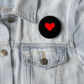 8 Bit Heart Retro Valentines Day Xel Artwork Ronde Button 5,7 Cm (In situ)