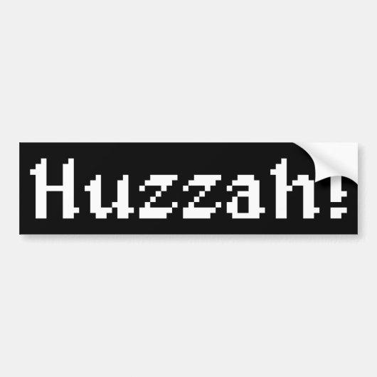 8 bit Huzzah! Bumpersticker (Voorkant)