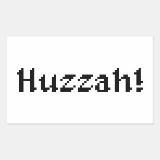 8 bit Huzzah! Rechthoekige Sticker (Voorkant)