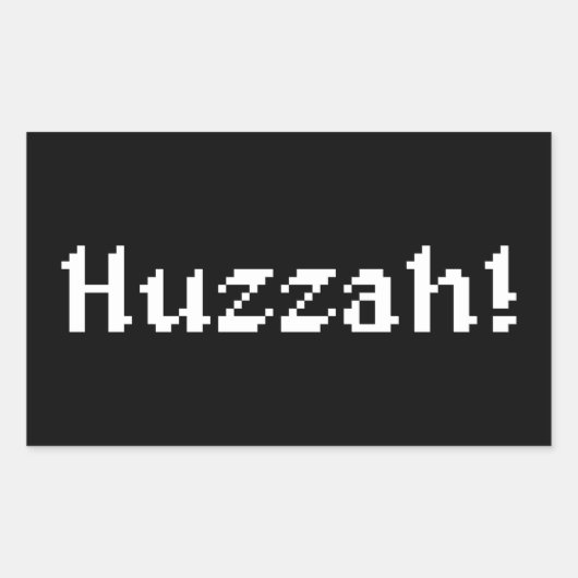 8 bit Huzzah! Rechthoekige Sticker (Voorkant)