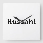 8 bit Huzzah! Vierkante Klok (Voorkant)