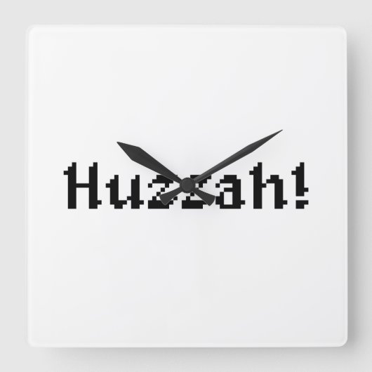 8 bit Huzzah! Vierkante Klok (Voorkant)