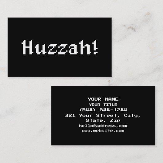 8 Bit Huzzah! Visitekaartje (Voorkant / Achterkant)