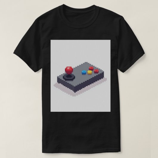 8 Bit Joystick Retro Gaming T-shirt (Design voorkant)