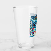 8 bit kerstboom & kerstman glas (Rechts)
