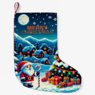 8 bit kerstboom & kerstman kleine kerstsok