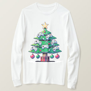 8-bit kerstboom - Retro Gamer Holiday Design T-shirt