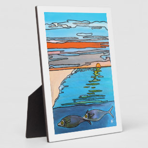8-Bit Oceaan Zonsopgang Schilderij door Alfred Fox Fotoplaat