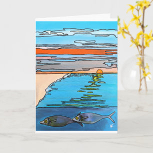 8-Bit Oceaan Zonsopgang Schilderij door Alfred Fox Kaart