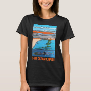 8-Bit Oceaan Zonsopgang Schilderij door Alfred Fox T-shirt