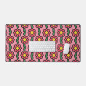 8-Bit Pixel Bloem Patroon Bureaumat (Keyboard & Muis)