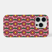 8-Bit Pixel Bloem Patroon iPhone Hoesje (Achterkant horizontaal)