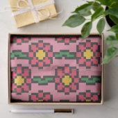 8-Bit Pixel Bloem Patroon Tissuepapier (Geschenk)