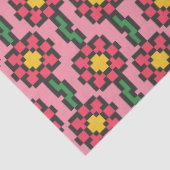 8-Bit Pixel Bloem Patroon Tissuepapier (Detail)