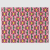 8-Bit Pixel Bloem Patroon Tissuepapier (Voorkant)