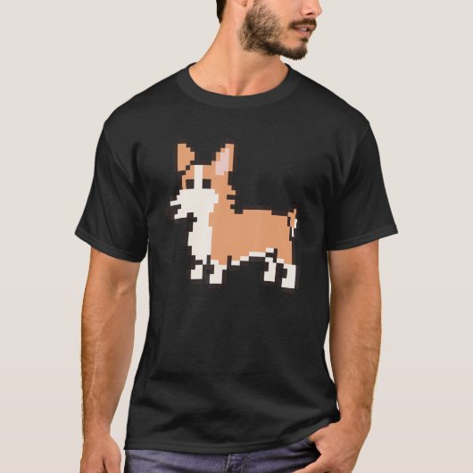8 Bit Pixel Corgi T-shirt (Voorkant)