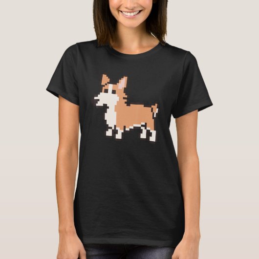 8 Bit Pixel Corgi T-shirt (Voorkant)