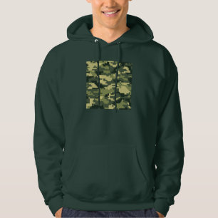 8 Bit Pixel Digitaal Woodland Camouflage / Camo Hoodie