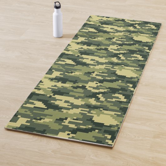 8 Bit Pixel Digitaal Woodland Camouflage / Camo Yogamat (In situ)
