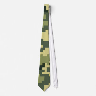 8 Bit Pixel Digital Woodland Camouflage / Camo Stropdas