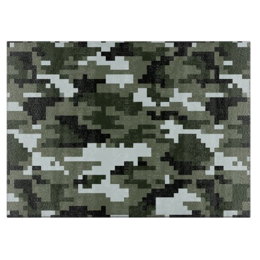 8 Bit Pixel Digitale Stedelijke Camouflage / Camo Snijplank (Voorkant)