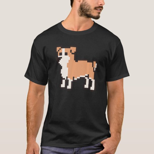 8 Bit Pixel English Bulldog T-shirt (Voorkant)