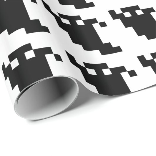 8 Bit Pixel Geest Schaduw Cadeaupapier (Rol Hoek)
