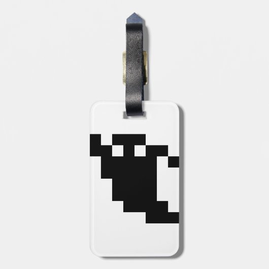 8 bit Pixel Ghost Shadow Bagagelabel (Achterkant verticaal)