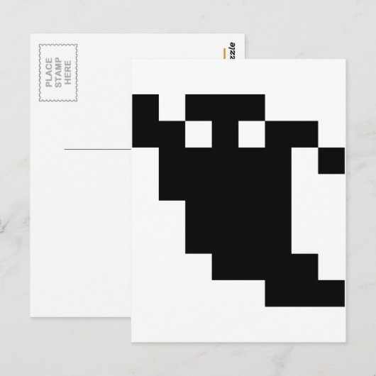 8 bit Pixel Ghost Shadow Briefkaart (Voorkant / Achterkant)
