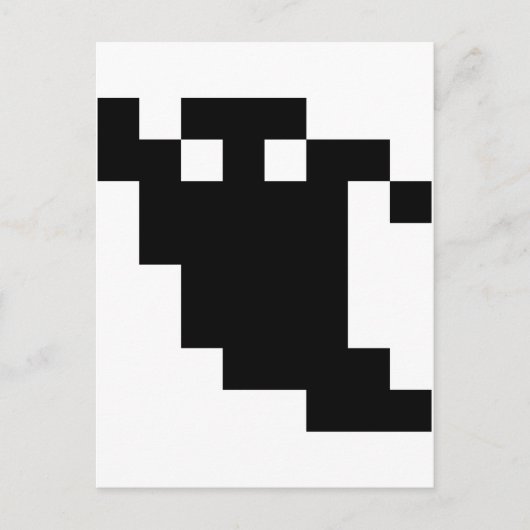 8 bit Pixel Ghost Shadow Briefkaart (Voorkant)