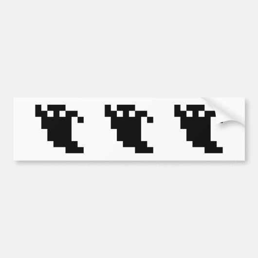 8 bit Pixel Ghost Shadow Bumpersticker (Voorkant)