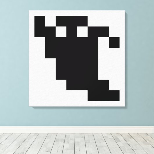 8 bit Pixel Ghost Shadow Canvas Afdruk (Insitu (Houten vloer))